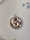 Brown Transferware Floral