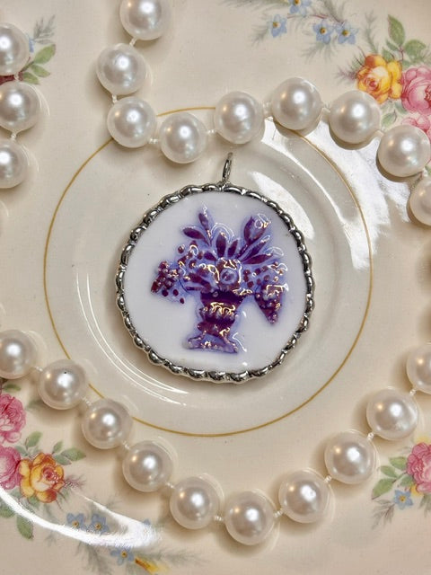 Vintage Purple Floral with texture