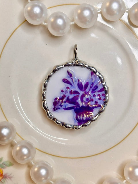 Vintage Offset Purple Floral