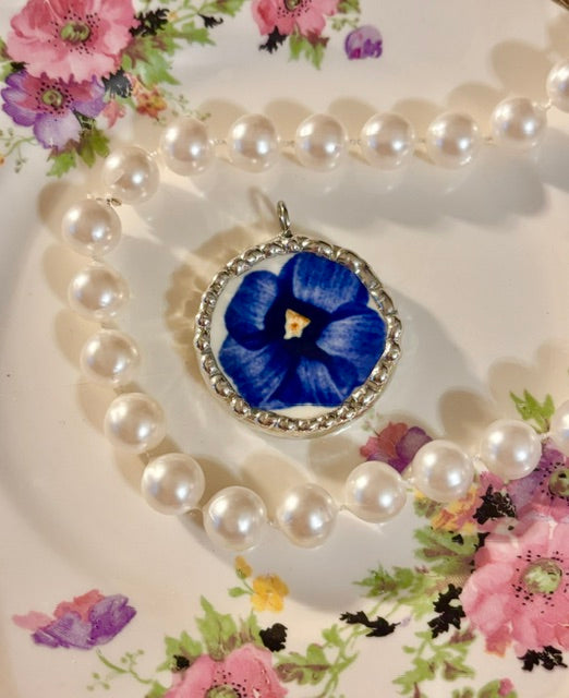 Vintage Blue Ridge Blue Flower 1