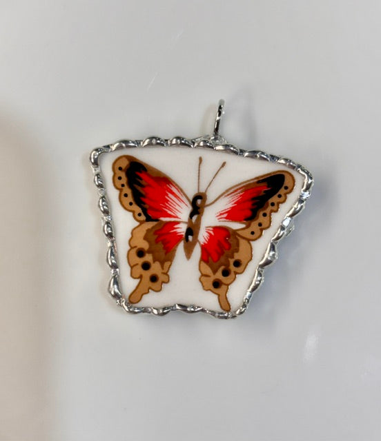 Vibrant Red & Brown Butterfly