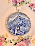 Blue and White Mountain Scene