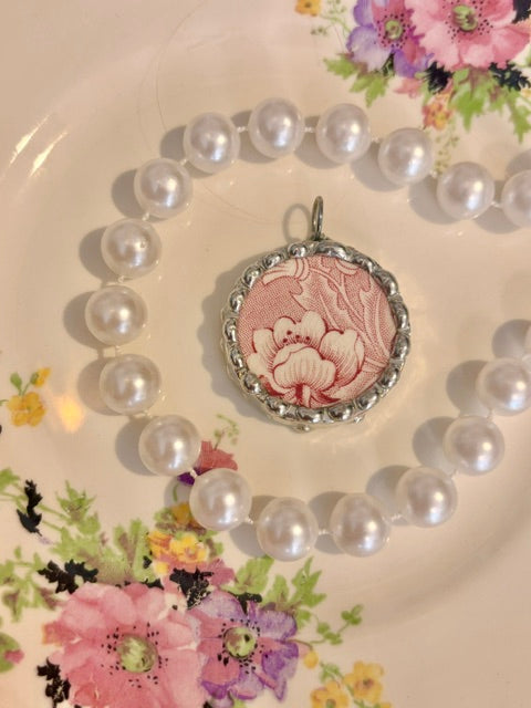 Pink Transferware Floral